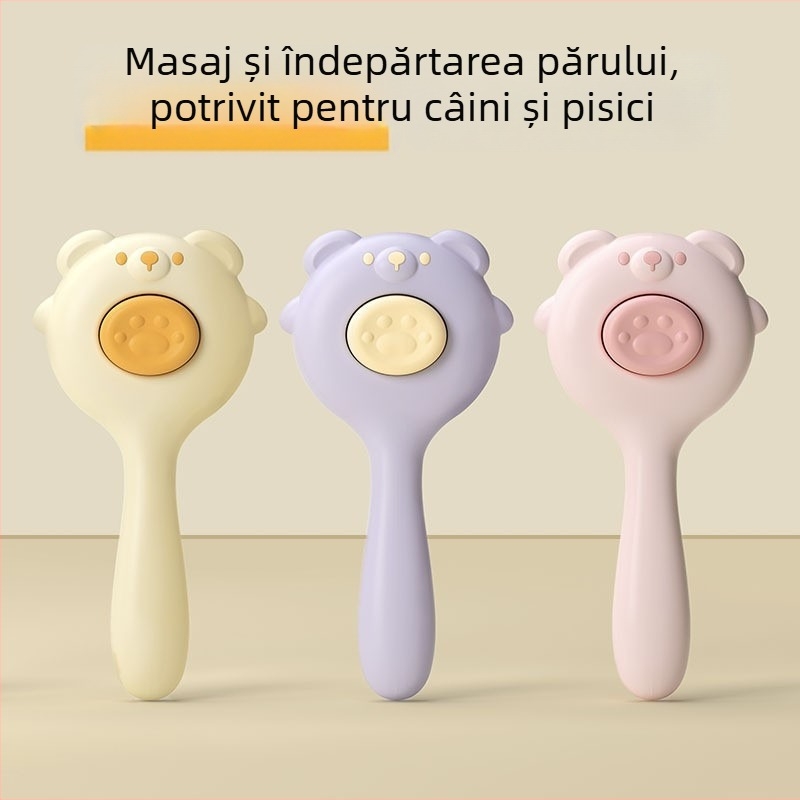 Pieptene pentru îndepărtarea părului la pisici și câini — eliminare cu un singur clic, aparat de masaj, material PP, Brand Awesome