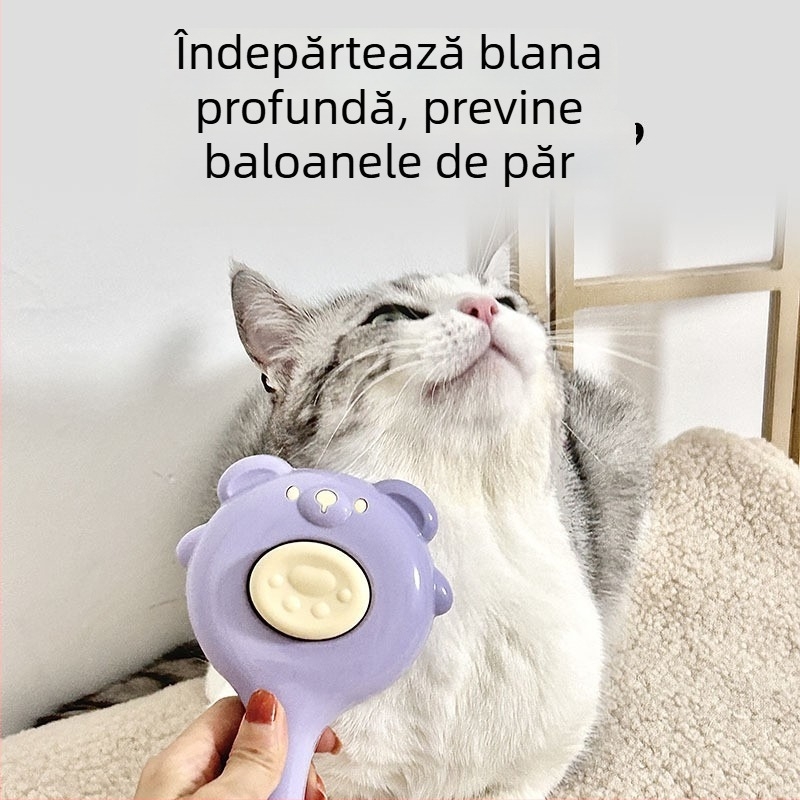 Pieptene pentru îndepărtarea părului la pisici și câini — eliminare cu un singur clic, aparat de masaj, material PP, Brand Awesome