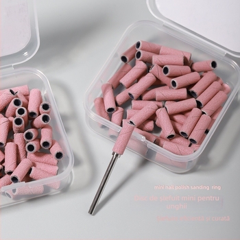 Cap de șlefuire mini cu inel abraziv pentru îndepărtarea gelului de unghii și a pielii moarte, accesoriu pentru manichiură