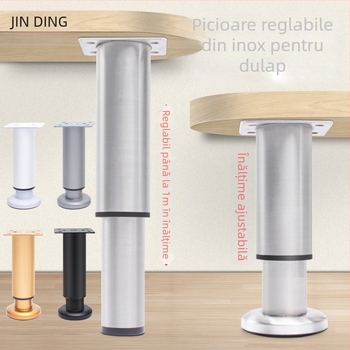 Picioare rotunde reglabile din aluminiu pentru mobilier – aliaj de aluminiu, Golden aoding, model 35 sus-jos, finisaj mat, stil modern minimalist