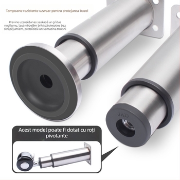 Picioare rotunde reglabile din aluminiu pentru mobilier – aliaj de aluminiu, Golden aoding, model 35 sus-jos, finisaj mat, stil modern minimalist
