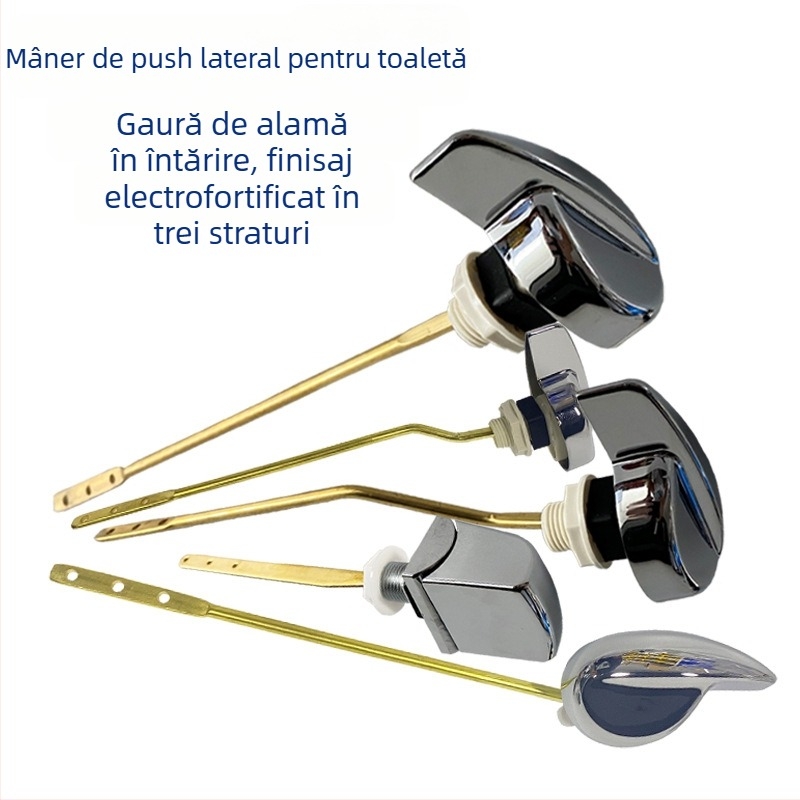 Mâner acționare pentru spălarea toaletei – cupru și aliaj de zinc, acționare prin apăsare, stil minimalist, prelucrare prin ștanțare, YJLEON