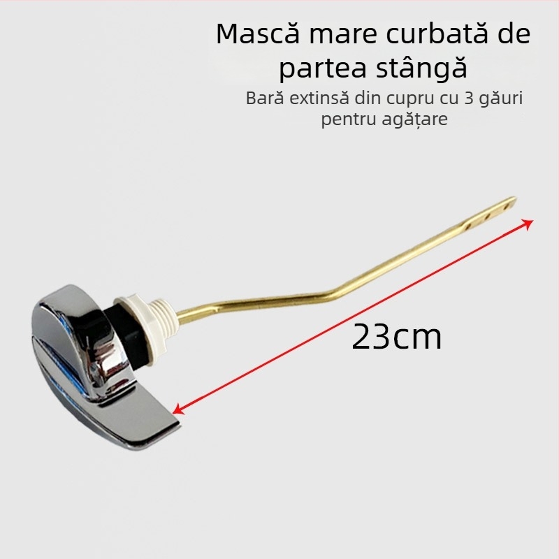 Mâner acționare pentru spălarea toaletei – cupru și aliaj de zinc, acționare prin apăsare, stil minimalist, prelucrare prin ștanțare, YJLEON