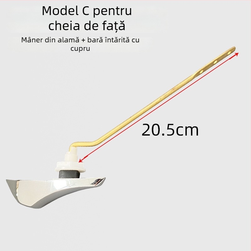Mâner acționare pentru spălarea toaletei – cupru și aliaj de zinc, acționare prin apăsare, stil minimalist, prelucrare prin ștanțare, YJLEON