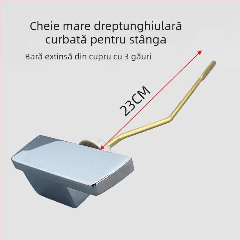 Mâner acționare pentru spălarea toaletei – cupru și aliaj de zinc, acționare prin apăsare, stil minimalist, prelucrare prin ștanțare, YJLEON