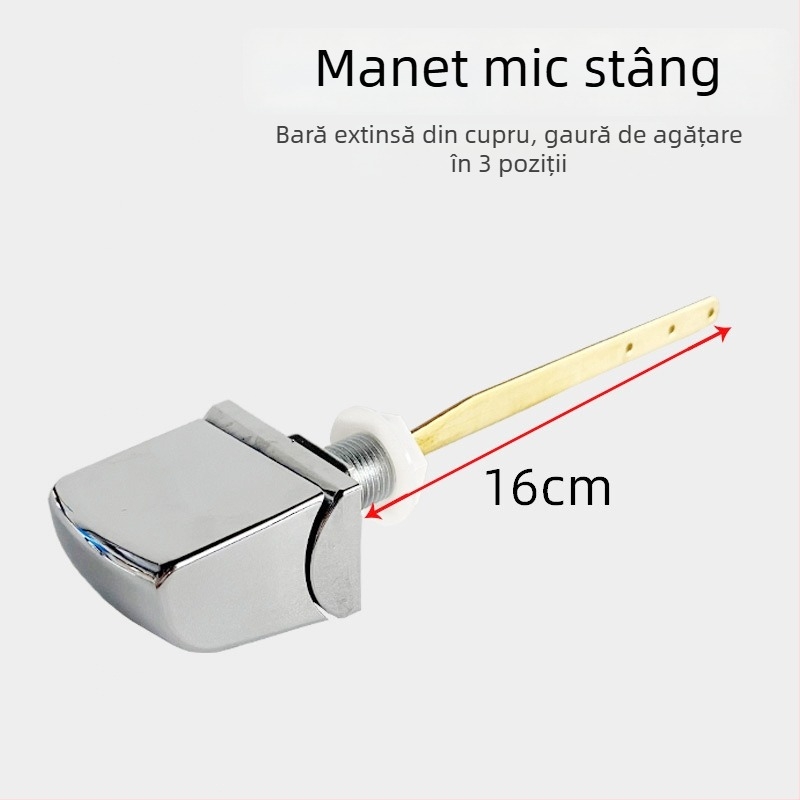 Mâner acționare pentru spălarea toaletei – cupru și aliaj de zinc, acționare prin apăsare, stil minimalist, prelucrare prin ștanțare, YJLEON
