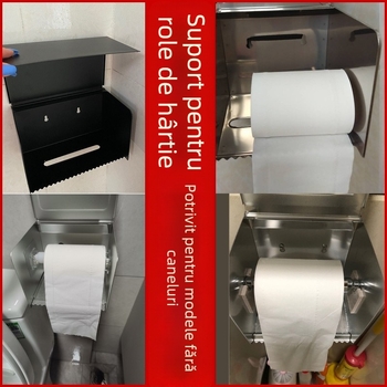Suport hârtie igienică pentru baie, design încastrat, material PP, stil modern minimalist