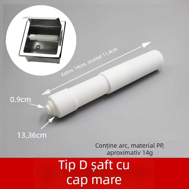 Suport hârtie igienică pentru baie, design încastrat, material PP, stil modern minimalist