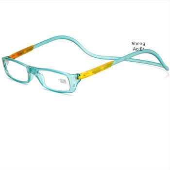 Ochelari de lectură magnetici pliați, Model 040, Ramă PC, Lentile din rășină, Ramă completă, pentru vârstnici