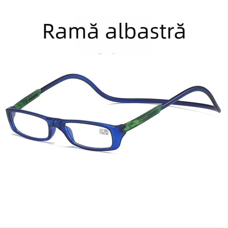 Ochelari de lectură magnetici pliați, Model 040, Ramă PC, Lentile din rășină, Ramă completă, pentru vârstnici