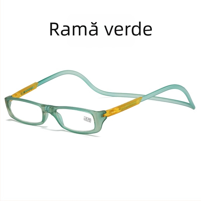 Ochelari de lectură magnetici pliați, Model 040, Ramă PC, Lentile din rășină, Ramă completă, pentru vârstnici
