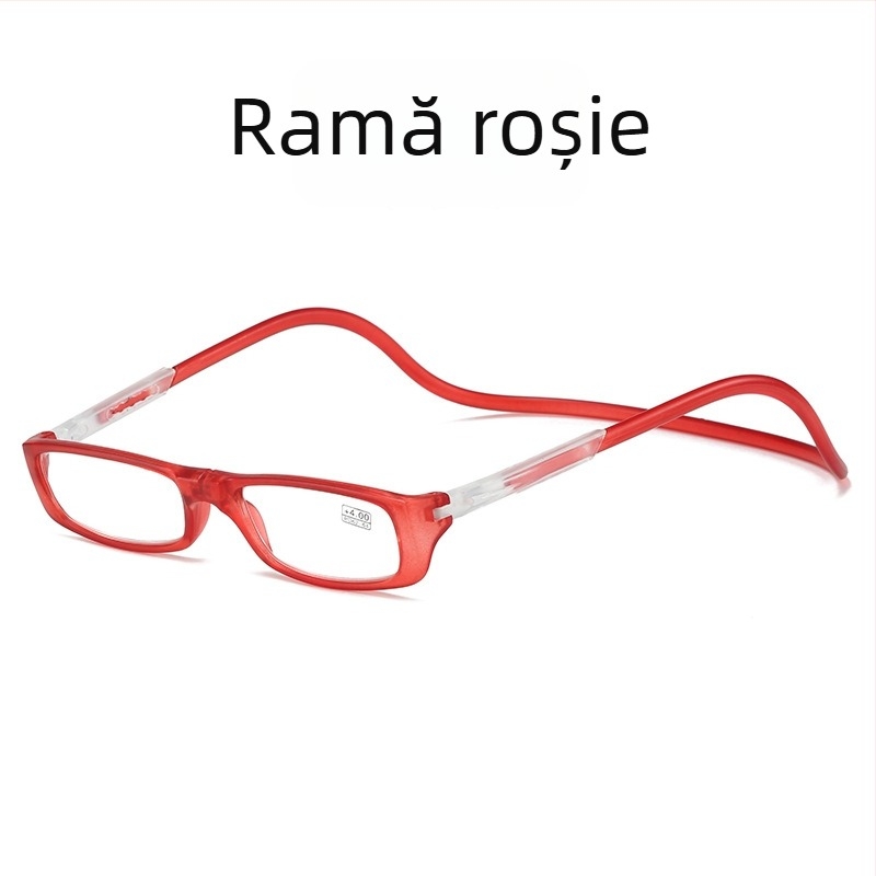 Ochelari de lectură magnetici pliați, Model 040, Ramă PC, Lentile din rășină, Ramă completă, pentru vârstnici