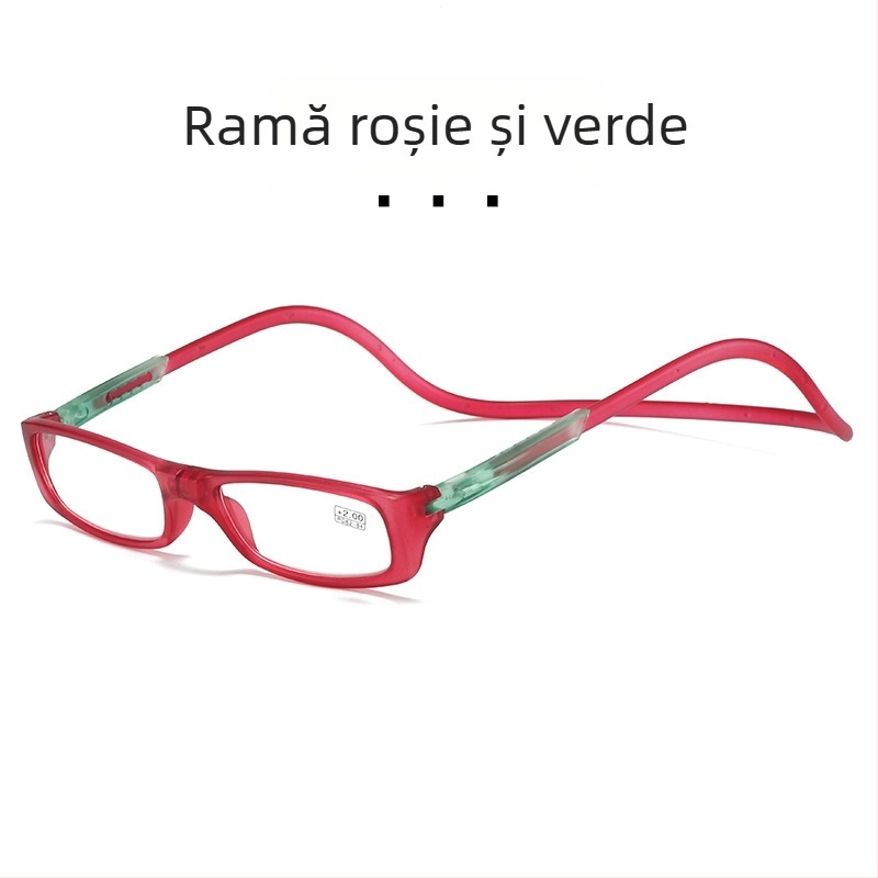 Ochelari de lectură magnetici pliați, Model 040, Ramă PC, Lentile din rășină, Ramă completă, pentru vârstnici