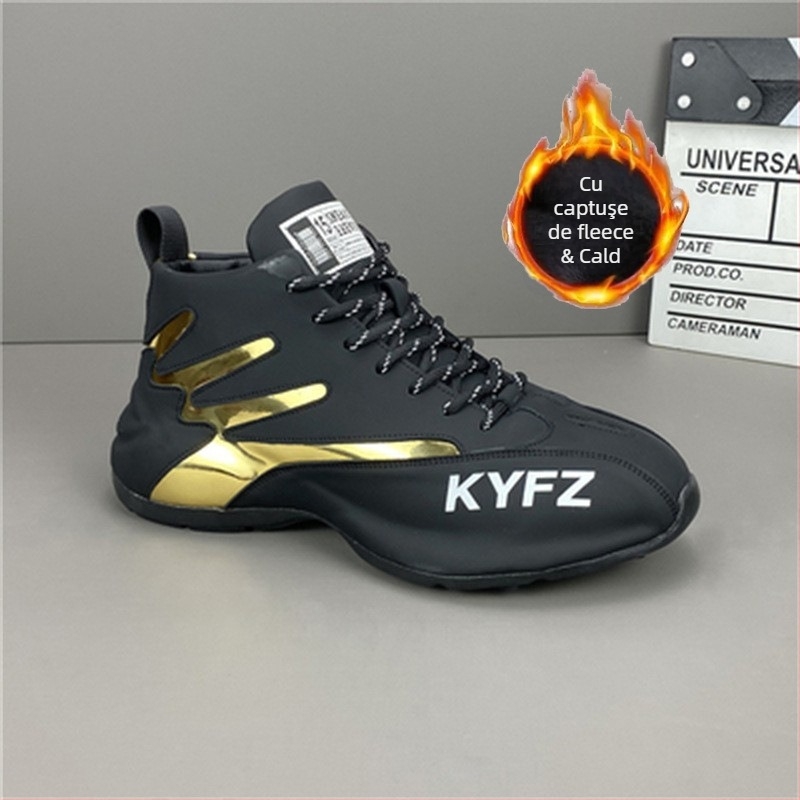 Botine bărbați Martin, piele naturală, vârf rotund, toc mediu 3-5 cm, formă neobișnuită a tocurii, pentru toamnă