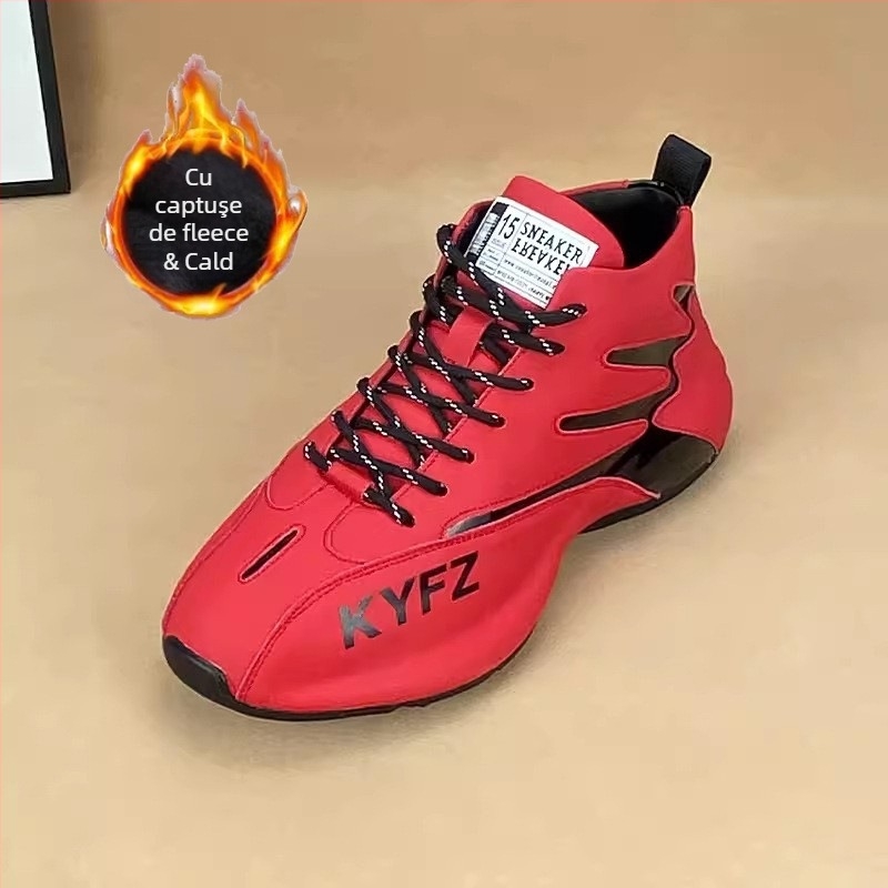 Botine bărbați Martin, piele naturală, vârf rotund, toc mediu 3-5 cm, formă neobișnuită a tocurii, pentru toamnă