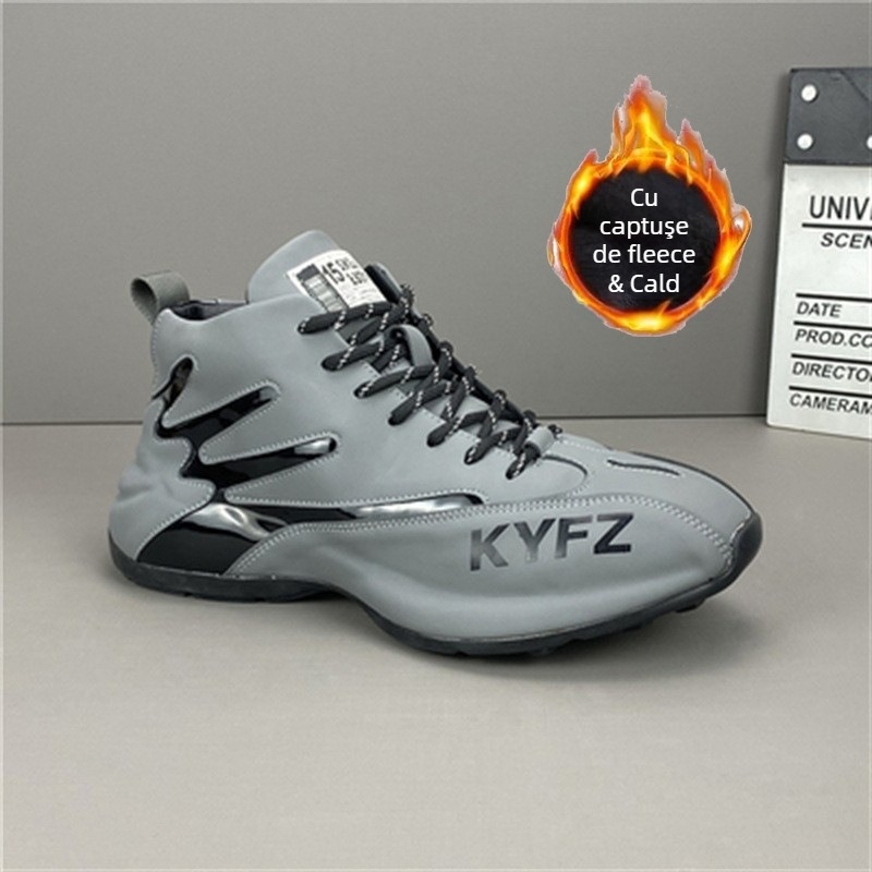 Botine bărbați Martin, piele naturală, vârf rotund, toc mediu 3-5 cm, formă neobișnuită a tocurii, pentru toamnă