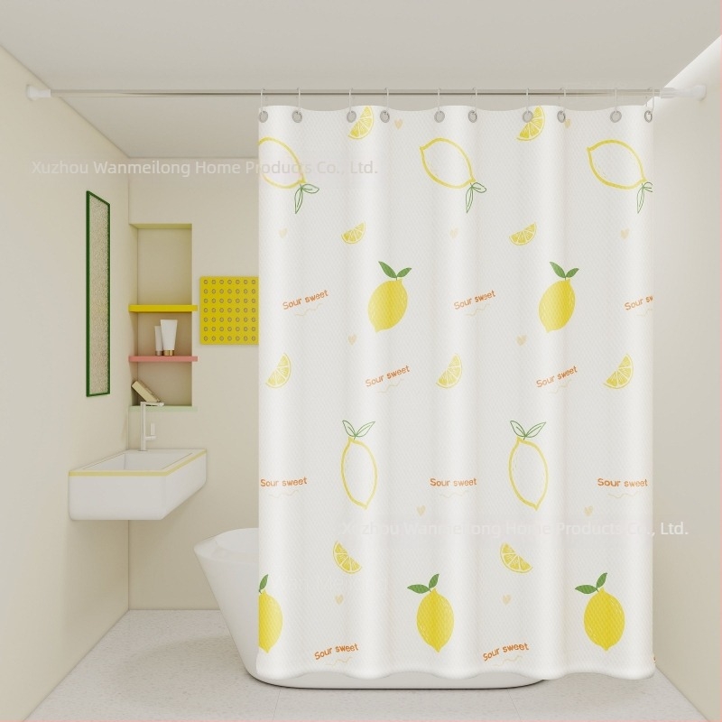 Perdea de duș din poliester pentru baie, groasă, impermeabilă și rezistentă la mucegai, cu model cartoon în stil etnic, personalizabilă