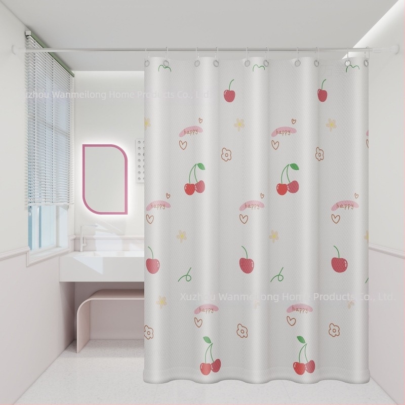 Perdea de duș din poliester pentru baie, groasă, impermeabilă și rezistentă la mucegai, cu model cartoon în stil etnic, personalizabilă