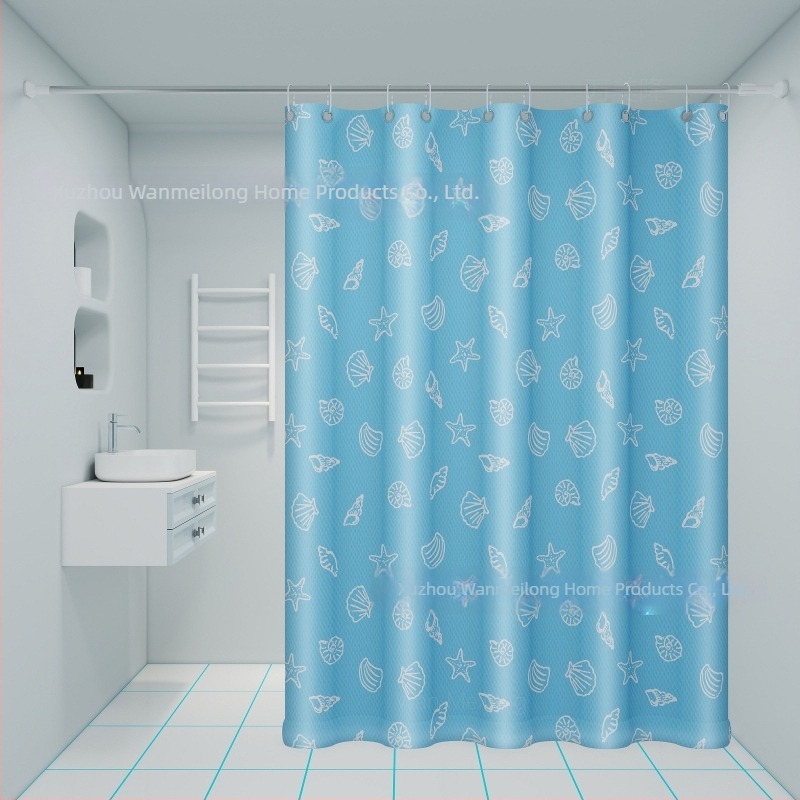 Perdea de duș din poliester pentru baie, groasă, impermeabilă și rezistentă la mucegai, cu model cartoon în stil etnic, personalizabilă