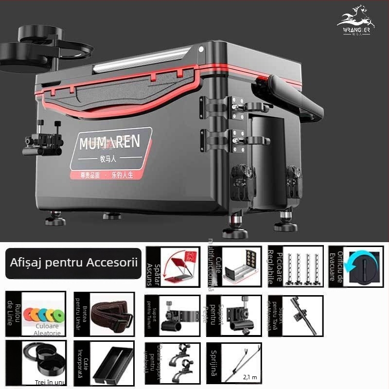 Cutie de pescuit Wrangler, set complet, capacitate 25–32 L, ușoară, din plastic, izolată