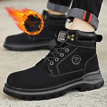 Ghete de lucru pentru bărbați Martin - piele din primul strat, talpă din cauciuc-spumă, impermeabile, respirante, antiderapante