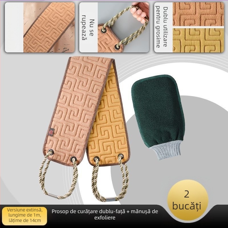 Prosop de baie pentru bărbați cu mănușă de frecare a spatelui, exfoliant, din viscoză, utilizare generală