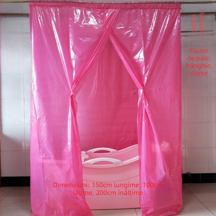 Cort de baie pentru adulți, izolat pentru iarnă, din plastic dreptunghiular