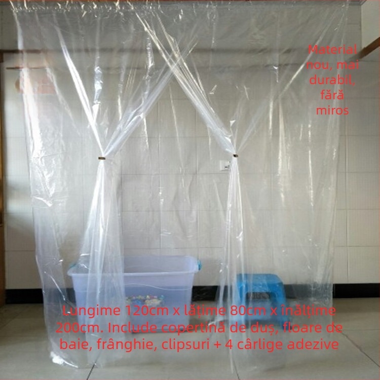 Cort de baie pentru adulți, izolat pentru iarnă, din plastic dreptunghiular