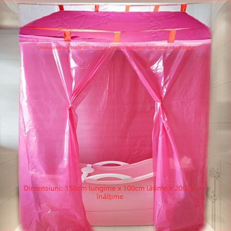 Cort de baie pentru adulți, izolat pentru iarnă, din plastic dreptunghiular