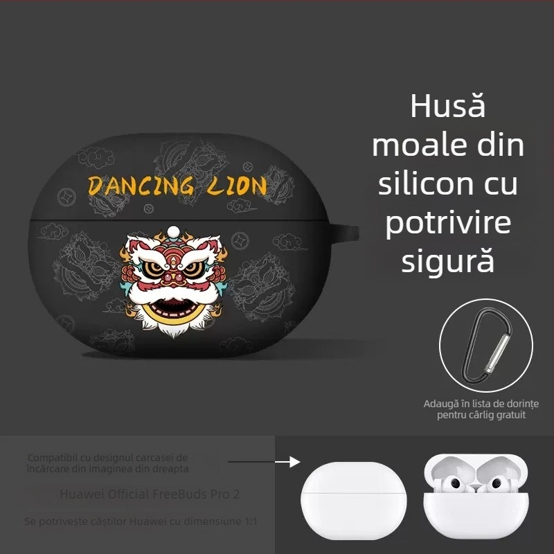 Carcasă de protecție cu clip denim pentru Huawei FreeBuds 5i/6i și FreeBuds Pro 4 Ultimate Edition