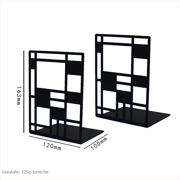Suport metal pentru cărți și set de birou, model xj-3652, marcă Hundred Chop; greutate netă a perechii 708 g; cutie interioară 260x150x150 mm