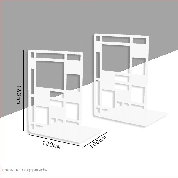 Suport metal pentru cărți și set de birou, model xj-3652, marcă Hundred Chop; greutate netă a perechii 708 g; cutie interioară 260x150x150 mm