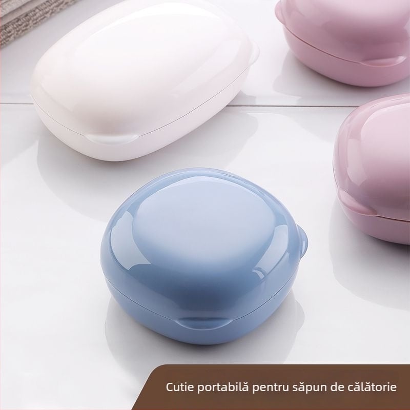 Cutie de săpun pentru călătorii, portabilă, impermeabilă cu capac, din PP, cu logo imprimat, 100 buc per ambalaj