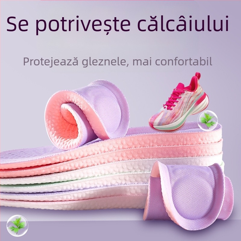 Talpă din memorie cu revenire lentă, respirabile, absorbante la transpirație, anti miros, ușoare și confortabile, design îngroșat pentru creșterea înălțimii.