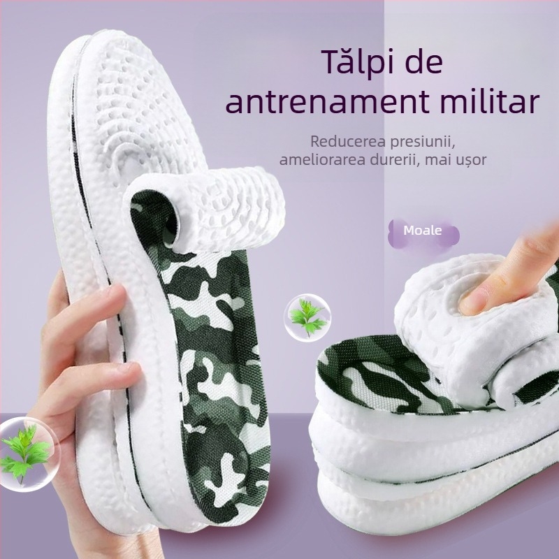 Talpă din memorie cu revenire lentă, respirabile, absorbante la transpirație, anti miros, ușoare și confortabile, design îngroșat pentru creșterea înălțimii.
