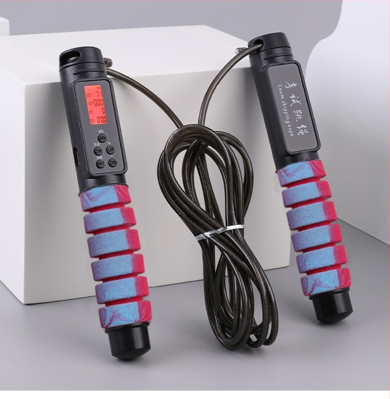 Sfoară de sărituri cu numărătoare electronică, fără fir, PVC + sârmă de oțel, 2.8, Benefit