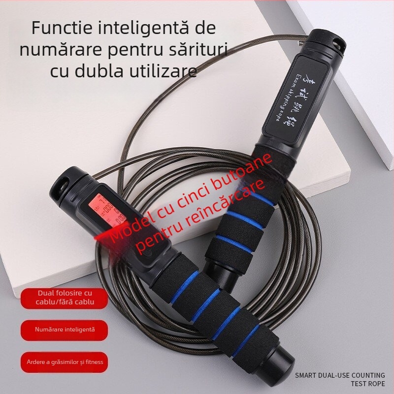 Sfoară de sărituri cu numărătoare electronică, fără fir, PVC + sârmă de oțel, 2.8, Benefit