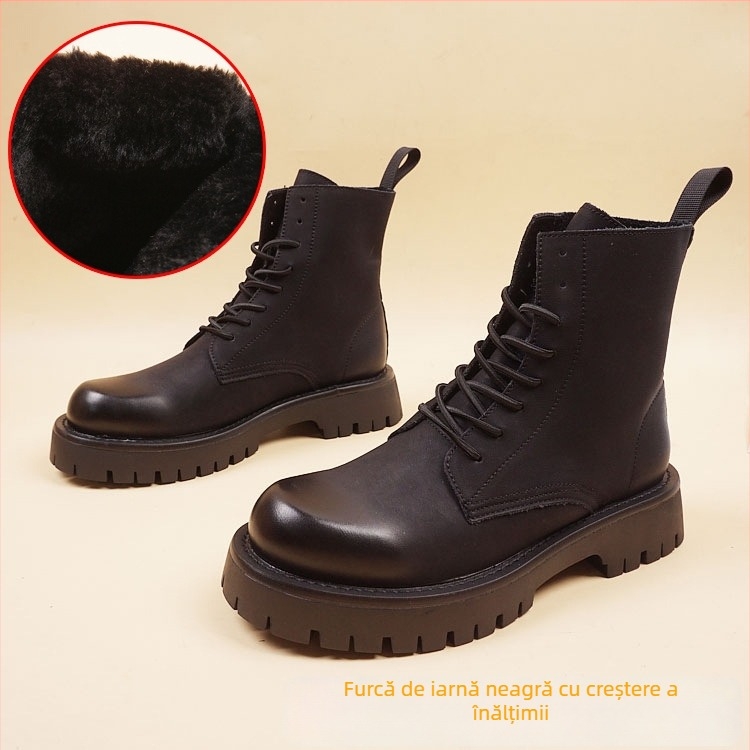 Ghete Martin mid-top, upper din mesh, talpă din cauciuc, toc conic 3–5 cm