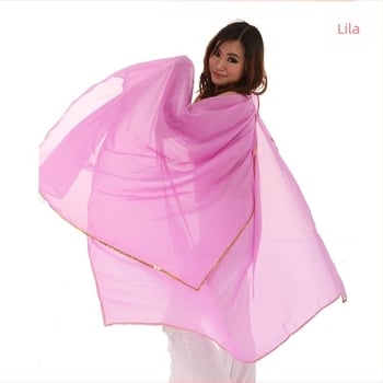 Șal chiffon pentru dansuri de tip belly și dansuri indiene, voal de mână pentru reprezentații, dimensiuni 120 × 250 cm, culori variate