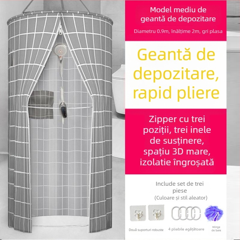 Cortina rotundă pentru duș, poliester, stil modern, model japonez de desene animate, personalizare logo disponibil