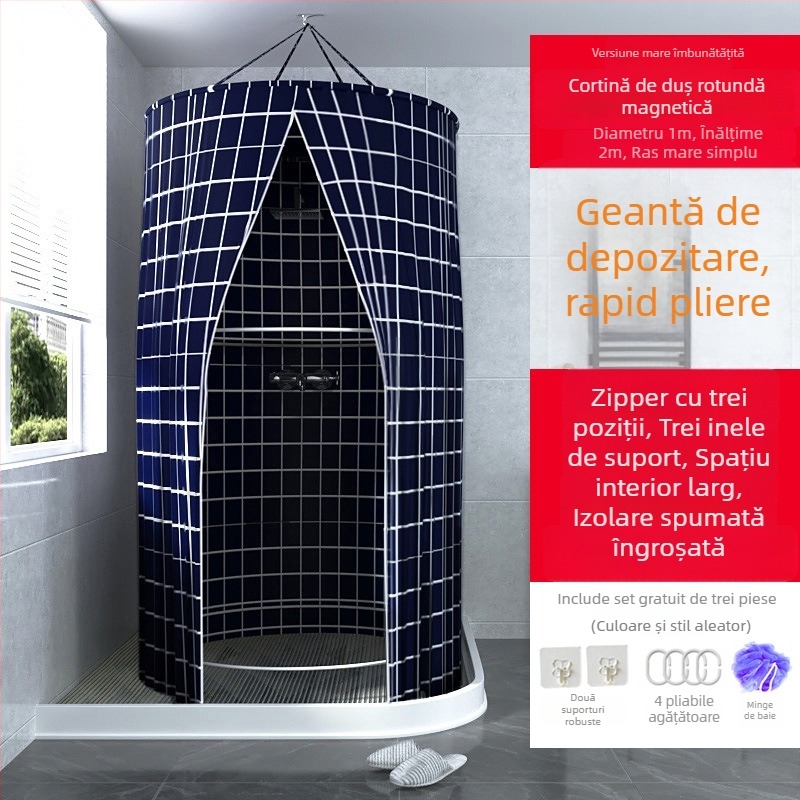 Cortina rotundă pentru duș, poliester, stil modern, model japonez de desene animate, personalizare logo disponibil