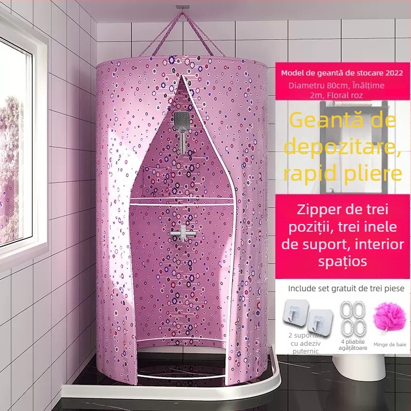 Cortina rotundă pentru duș, poliester, stil modern, model japonez de desene animate, personalizare logo disponibil