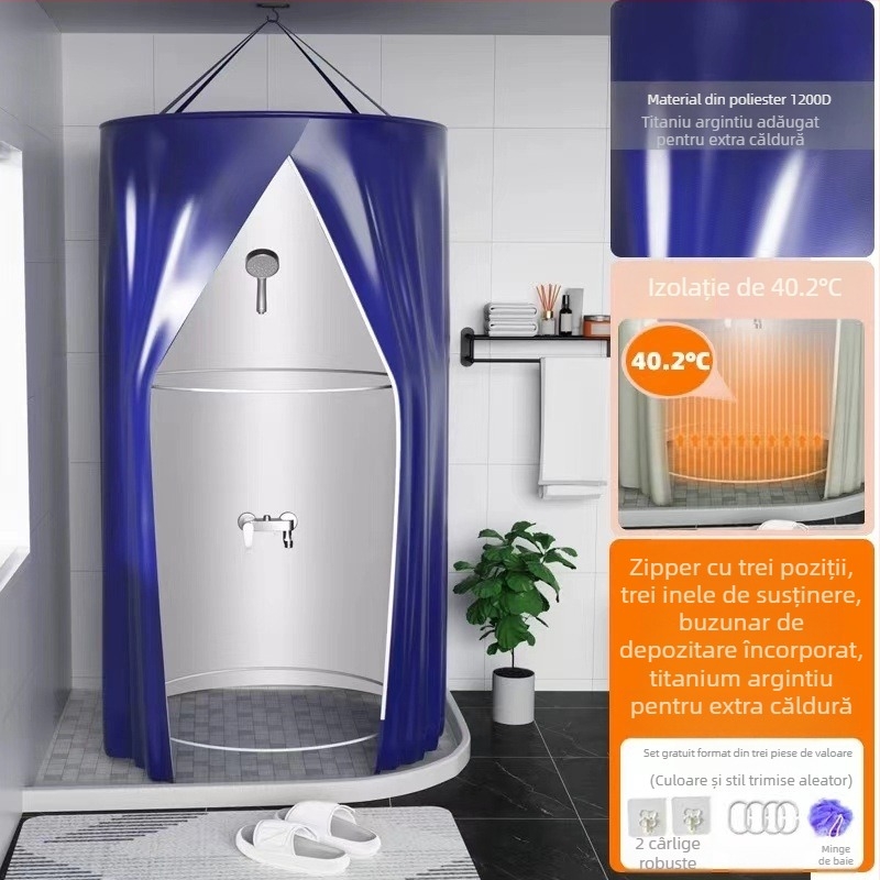 Cortina rotundă pentru duș, poliester, stil modern, model japonez de desene animate, personalizare logo disponibil