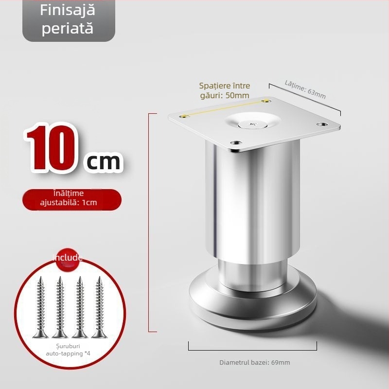 Picioare pentru mobilier din oțel inoxidabil 304, groase, reglabile, pernă de ridicare pentru dulapuri de bucătărie, canapele, dulapuri TV, baie și măsuțe de cafea