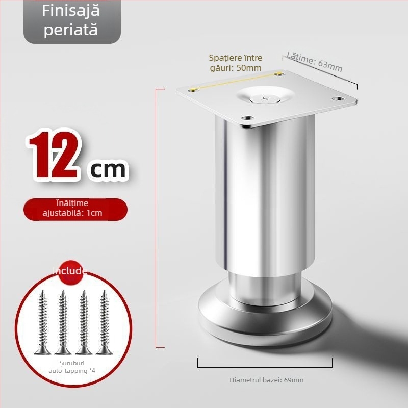 Picioare pentru mobilier din oțel inoxidabil 304, groase, reglabile, pernă de ridicare pentru dulapuri de bucătărie, canapele, dulapuri TV, baie și măsuțe de cafea
