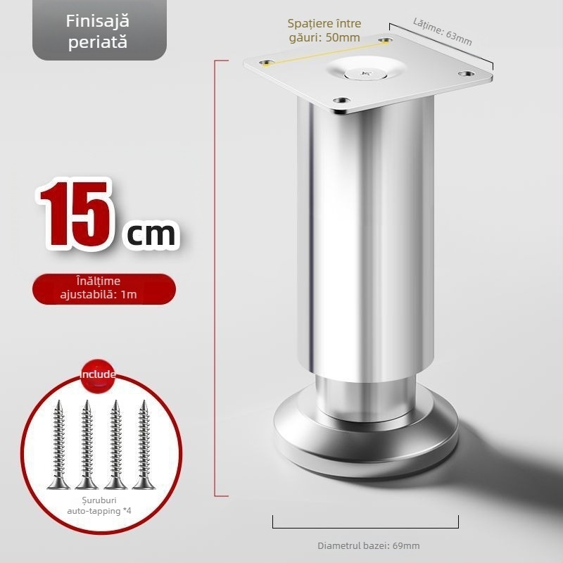 Picioare pentru mobilier din oțel inoxidabil 304, groase, reglabile, pernă de ridicare pentru dulapuri de bucătărie, canapele, dulapuri TV, baie și măsuțe de cafea