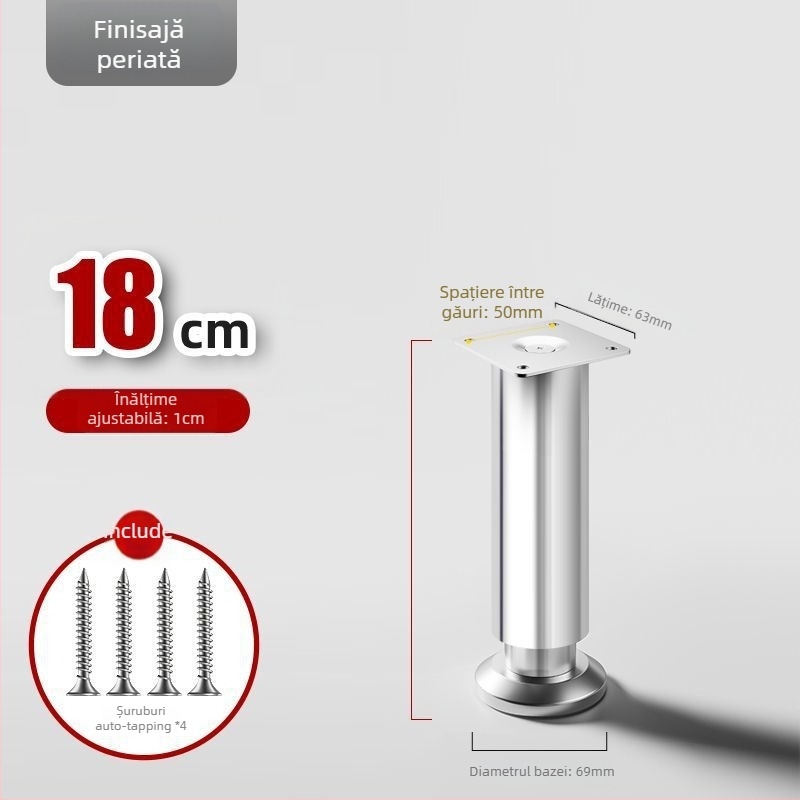 Picioare pentru mobilier din oțel inoxidabil 304, groase, reglabile, pernă de ridicare pentru dulapuri de bucătărie, canapele, dulapuri TV, baie și măsuțe de cafea