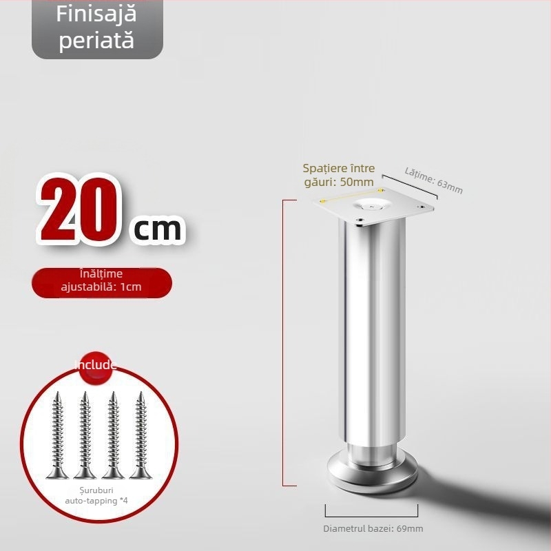 Picioare pentru mobilier din oțel inoxidabil 304, groase, reglabile, pernă de ridicare pentru dulapuri de bucătărie, canapele, dulapuri TV, baie și măsuțe de cafea