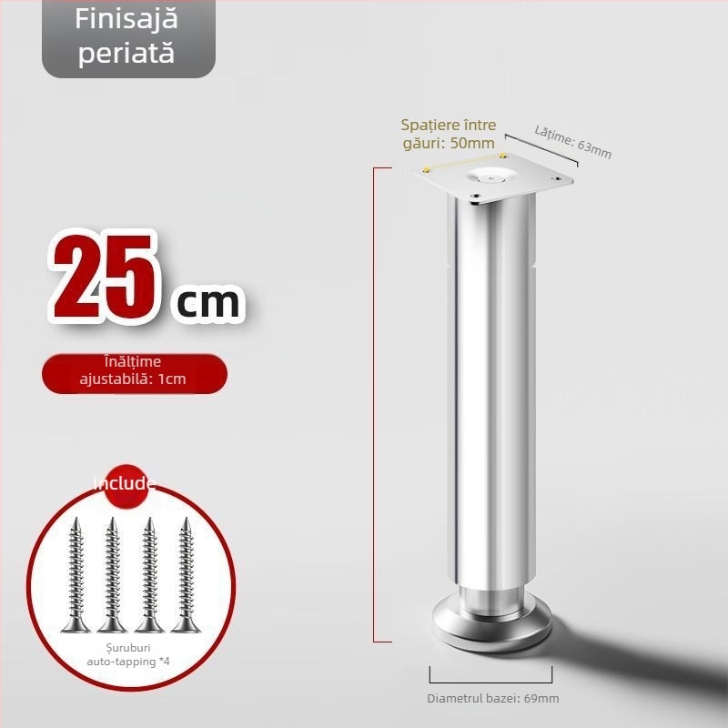 Picioare pentru mobilier din oțel inoxidabil 304, groase, reglabile, pernă de ridicare pentru dulapuri de bucătărie, canapele, dulapuri TV, baie și măsuțe de cafea
