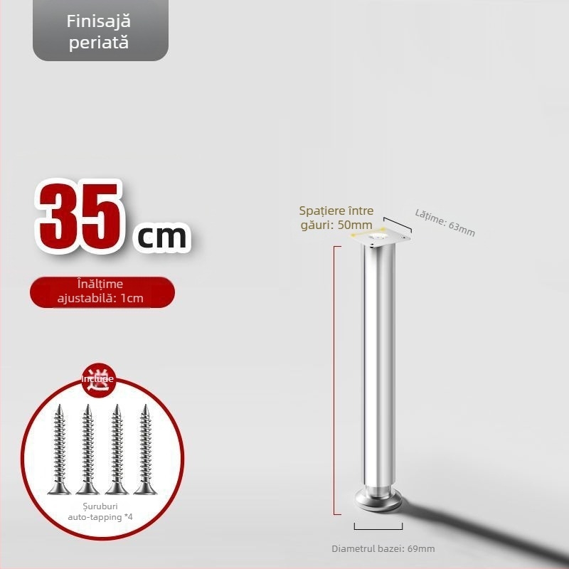 Picioare pentru mobilier din oțel inoxidabil 304, groase, reglabile, pernă de ridicare pentru dulapuri de bucătărie, canapele, dulapuri TV, baie și măsuțe de cafea